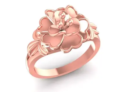 Artistic 3D Floral Flower Ring Women Jewelry  622 3D print model