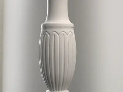 Baluster  column with leaves for cnc milling 3D print model 3D 3D print model