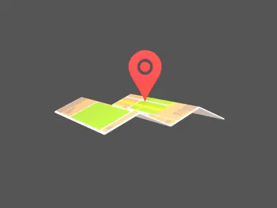 Map With Tag v1 001 Low-poly 3D model