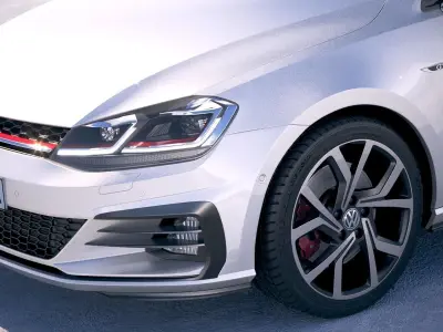 Volkswagen Golf GTI 2018 5-door 3D model