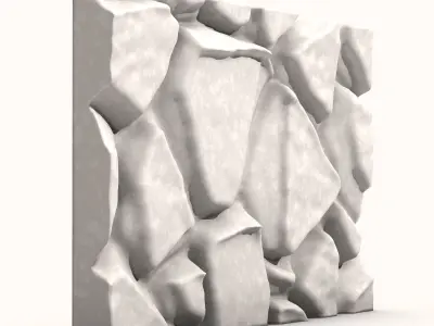 Layered Slate Wall Structural Asset 3D model