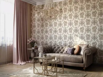 Baroque Damask Wallpaper Texture  Texture