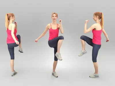 Fitness woman doing exercise 421 Low-poly 3D model