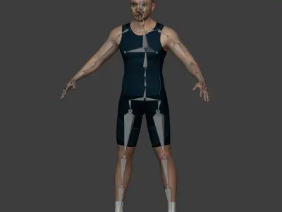 Track and Field  Athlete Sprinter Runner Coach -- IK and FK Rig Low-poly 3D model