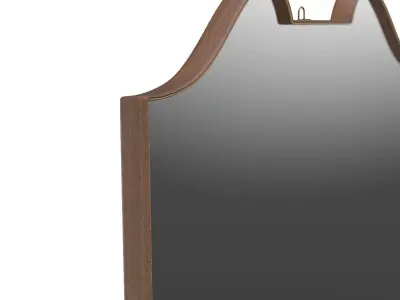 Brass Shield Mirror with Beaded Fillet 3D model