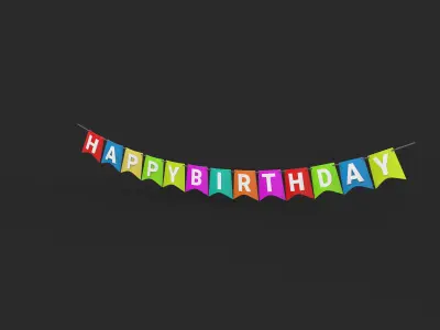 Happy Birthday Banner 3D model
