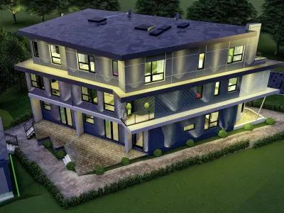 Apartment building 3d sketchup model 3D model