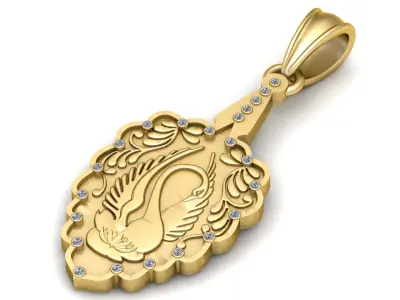 Golden Swan Pendan 3D print model