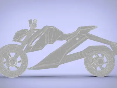 SCI FI bike Zx Low-poly 3D model