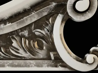 Frontal pair of ornate corbels 3D print model