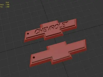 Chevrolet logo keychain 3D print model 3D print model 3D print model