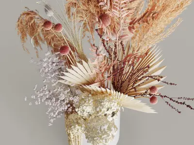 Bouqet with dried plants 3D model