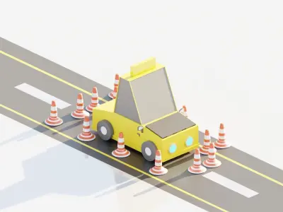 Cartoon Car 3d model Free 3D model