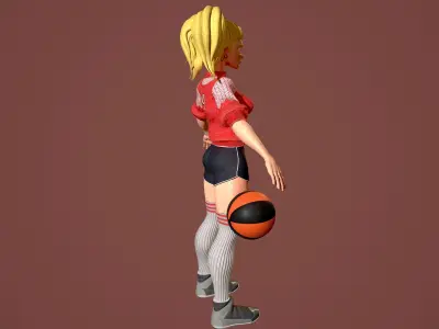 Basket girl  Low-poly 3D model purchase