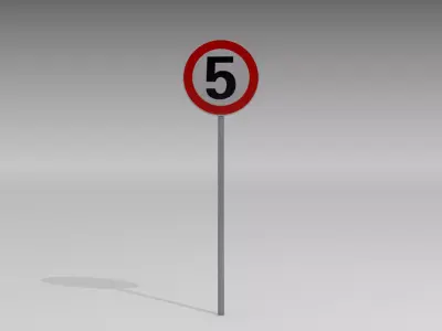 5 Speed limit sign 3D model