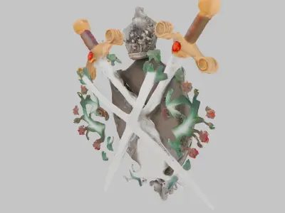 Regal Lion Crest Low-poly 3D model