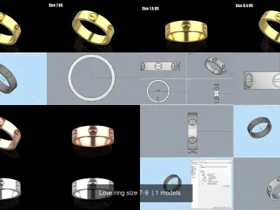 Love ring size 7-9  3D Model Pack