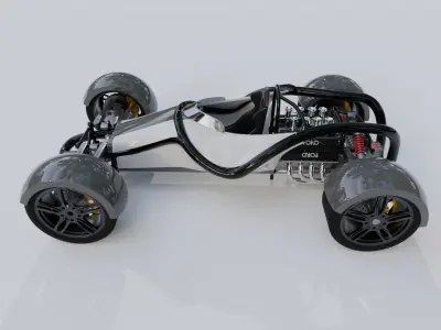 Car single place concept with v8 3D model