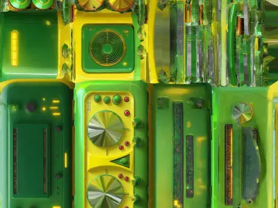 Vintage stylized radio electronics Low-poly 3D model