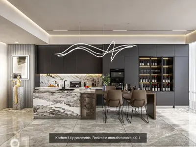 Kitchen parametric Resizable  Collection No 3  of 16 Scenes