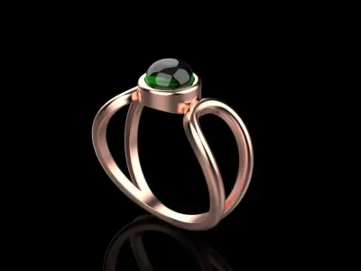 Cabochon ring model 516 3D print model