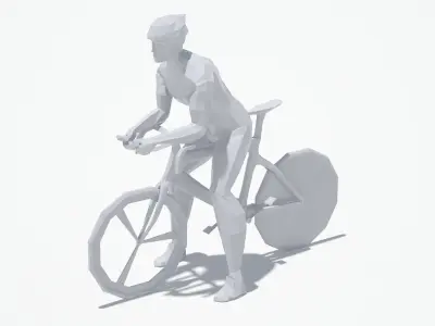 Bicycle Man Sport Pose Low-poly 3D model