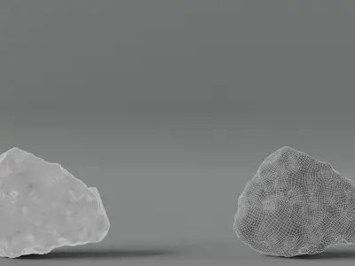 8 Photorealistic Travertine Stones Low-poly 3D model