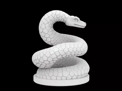 Coiled Serpent Desk Statue 3D print model 3D print model