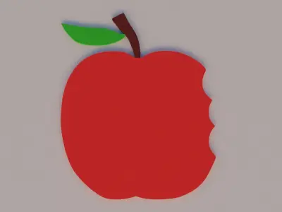 Appel 2D model for 3D print 3D model