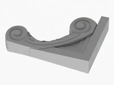 Scroll Corbel 07 3D model