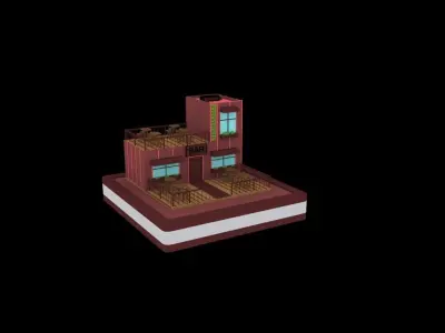 Bars low poly pack 3D model