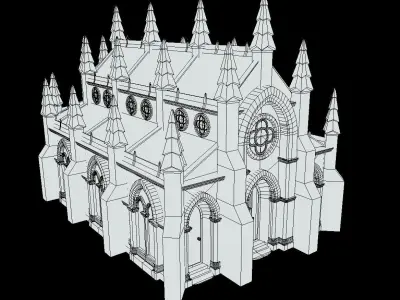 Gothic church 3D model purchase
