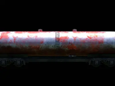 Train wagon complete textures and materials Low-poly 3D model