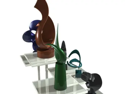 sculpture model four glass sculptures 3D model