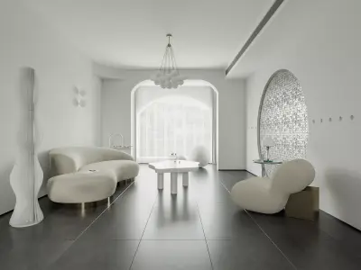 Modern living room dining room interior scenes 540 3D model