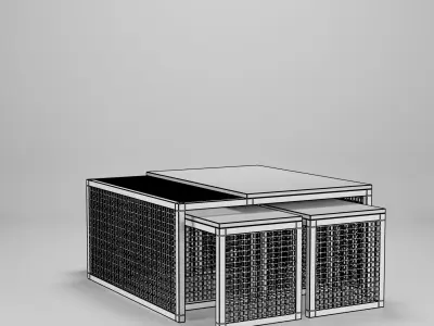 Coffee Table Set 100 x 100 x 50  Low-poly 3D model