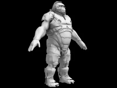 Gorilla  Sci-Fi Futuristic Marine Soldier Ape 3D model