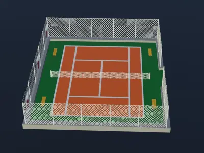 Tennis Court -  Japan Low-poly 3D model