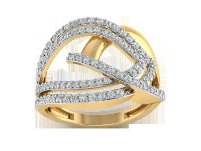 Light Weight Rose Gold Diamond Ring  -EZ R-223 3D print model