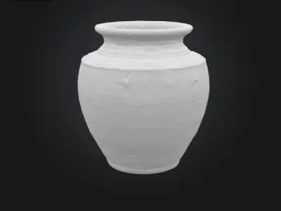 Chinese style asset terracotta pot 3D model pack of 4 Low-poly 3D model