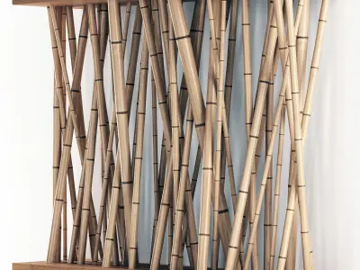 Bamboo decor wall n7 3D model