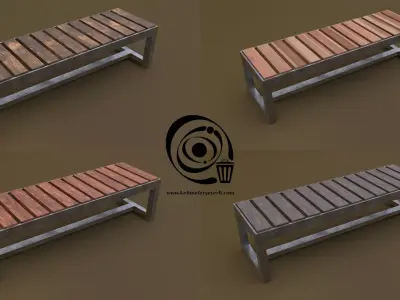 bench 15 4in1 - 4 Texture 1 Model Low-poly 3D model