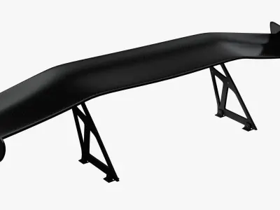 Carbon fiber Car Spoiler Low-poly 3D model