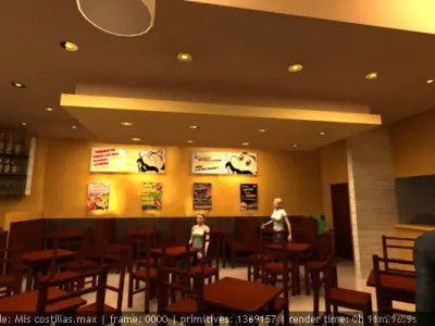 Outdoor mall restaurant 3D model
