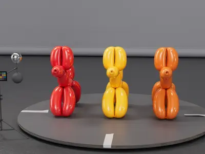 Balloon Dog Prop  Stylized 3D Model Lookdev  Render Ready Free 3D model