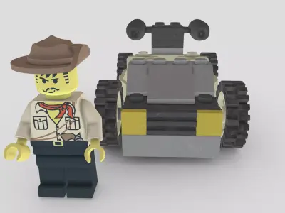 Johnny Thunder from Lego Racers 1999 game Free low-poly 3D model