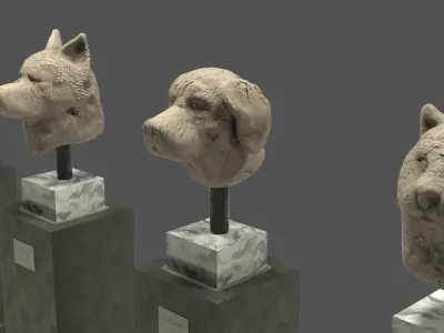 Sculpture pet collection Low-poly 3D model
