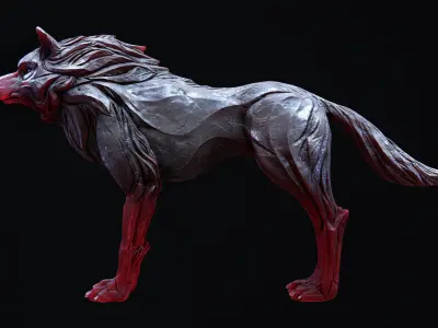 Wolf shaman PBR lowpoly Low-poly 3D model