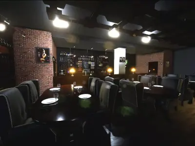 Bar cafe pub restaurant Unreal Engine 4 scene 3D model