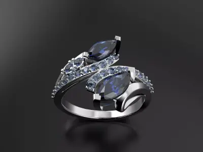 2 Marquis ring  3D print model